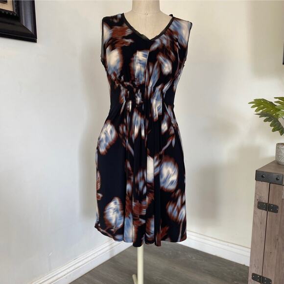 Simply Vera Vera Wang Brown Women's  V-Neck Body-con Mini Dress Petite XS - Picture 1 of 8